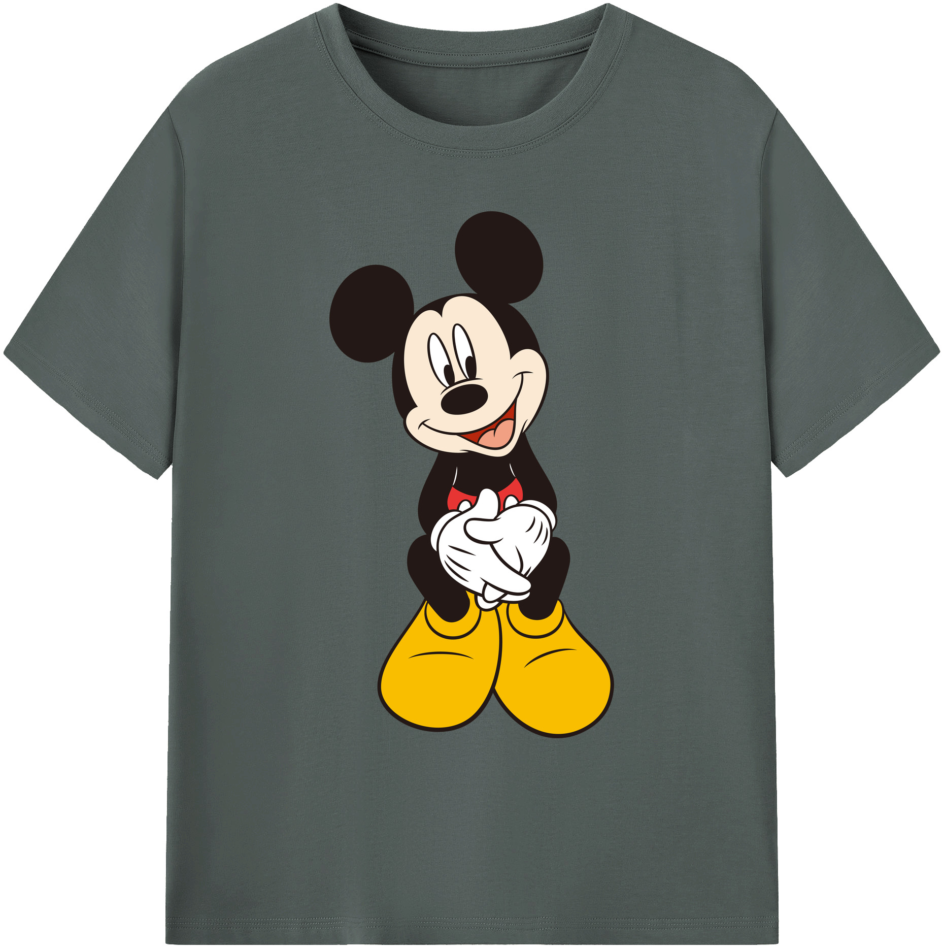 ミッキーマウス Mickey Mouse 綿100％ メンズ半袖Tシャツ｜肌触りやわらか＆通気性